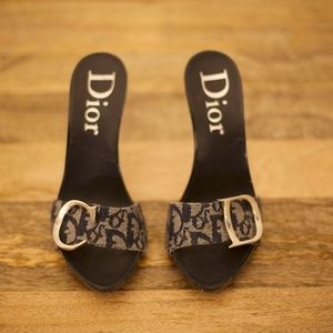 Dior Logo Charm Heels in Blue